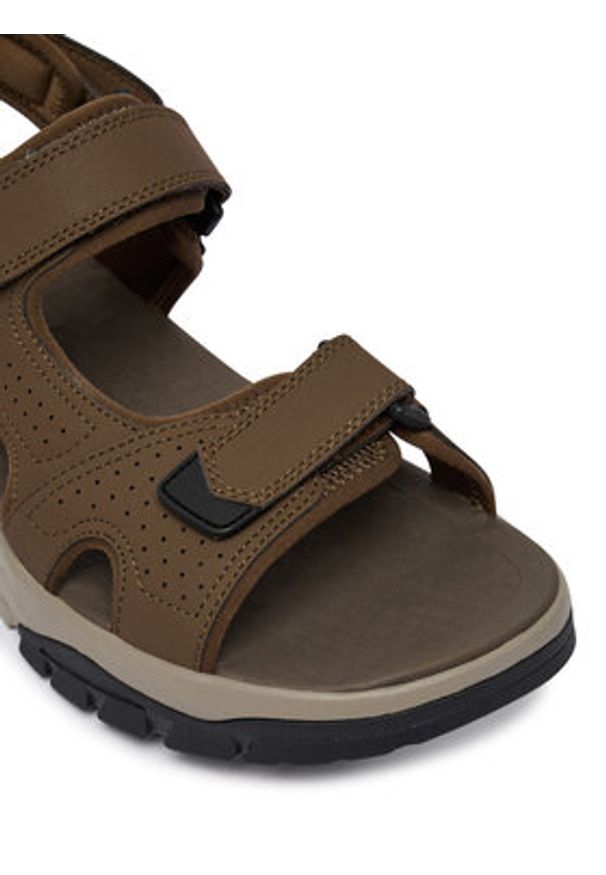 skechers - Skechers Sandały Strap River 205724/BRN Brązowy. Kolor: brązowy. Materiał: skóra