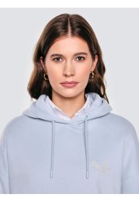Big-Star - Bluza damska z kapturem błękitna Raisala 400. Okazja: na spacer, na co dzień. Typ kołnierza: kaptur. Kolor: niebieski. Materiał: dzianina, jeans. Wzór: haft. Styl: casual #4