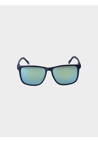 4f - Okulary przeciwsłoneczne z multibarwną powłoką - granatowe. Kolor: niebieski. Wzór: gradientowy