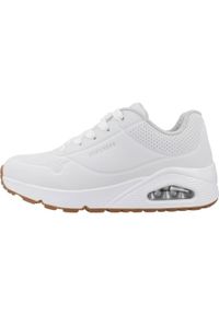 skechers - Buty do chodzenia dla dzieci Skechers Unostand. Zapięcie: sznurówki. Kolor: biały. Materiał: materiał. Szerokość cholewki: normalna. Sport: turystyka piesza