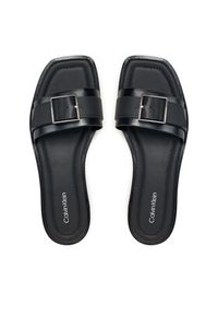 Calvin Klein Klapki Flat Slide W/Buckle - Lth HW0HW02490 Czarny. Kolor: czarny. Materiał: skóra #3