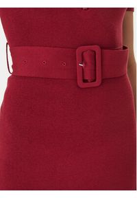 Guess Sukienka dzianinowa V6RK08 Z4642 Bordowy Slim Fit. Kolor: czerwony. Materiał: wiskoza #3
