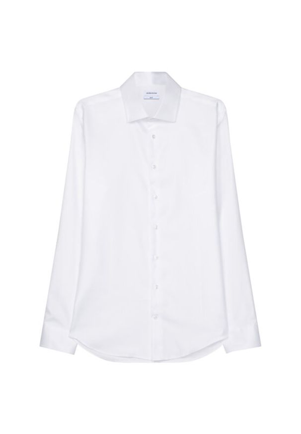Seidensticker Koszula 01.653690 Biały Slim Fit. Kolor: biały. Materiał: bawełna