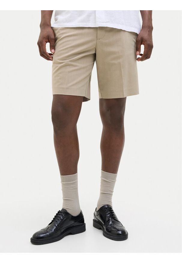 Jack & Jones Szorty materiałowe Stace 12271357 Beżowy Relaxed Fit. Kolor: beżowy. Materiał: syntetyk