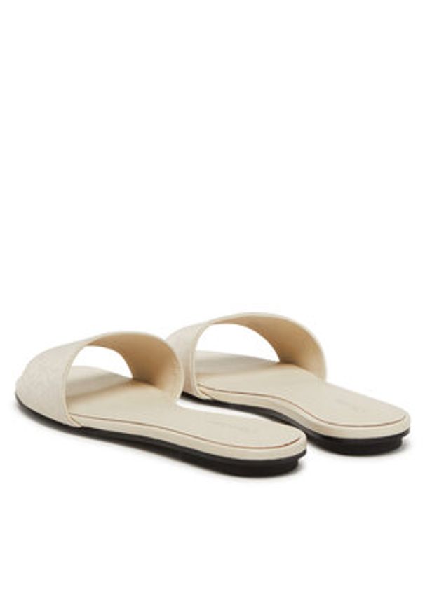 Calvin Klein Klapki Flat Slide Jacq HW0HW02388 Écru. Kolor: kremowy. Materiał: materiał