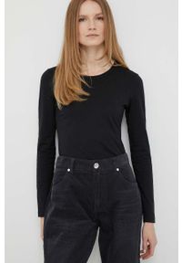 Calvin Klein longsleeve bawełniany kolor czarny. Okazja: na co dzień. Kolor: czarny. Materiał: bawełna. Długość rękawa: długi rękaw. Styl: casual #1