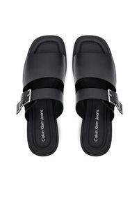 Calvin Klein Jeans Klapki Heel Square Mg Buckle Lth YW0YW01701 Czarny. Kolor: czarny. Materiał: skóra