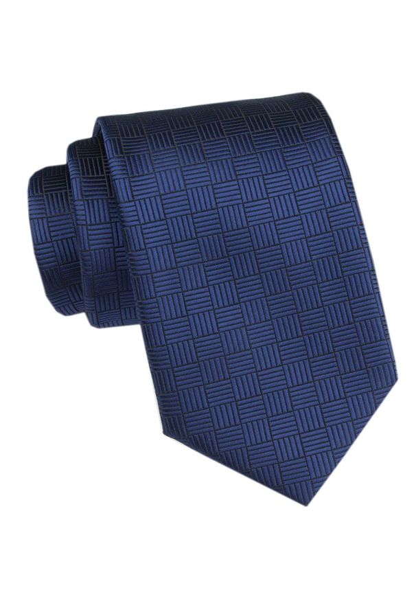 Męski Krawat - Angelo di Monti - Granat z Delikatną Fakturą. Kolor: niebieski. Materiał: tkanina. Styl: wizytowy, elegancki