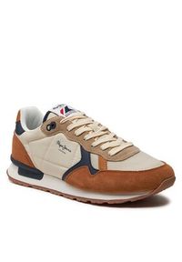 Pepe Jeans Sneakersy Brit Mix M PMS40006 Brązowy. Kolor: brązowy #5