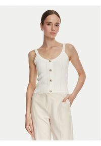 Guess Top W6YR25 Z0972 Kremowy Slim Fit. Kolor: kremowy. Materiał: syntetyk #1