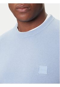 BOSS Sweter Kanovano_S 50527583 Błękitny Regular Fit. Kolor: niebieski. Materiał: bawełna