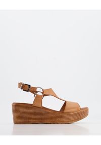 Venezia - SANDAŁY NA KOTURNIE 0948117 12 BROWN. Materiał: skóra, syntetyk. Obcas: na koturnie #1