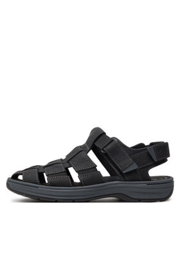 Clarks Sandały Saltway Cove 26176899 Czarny. Kolor: czarny. Materiał: skóra