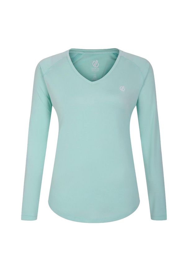 DARE 2B - Koszulka sportowa z długim rękawem damska Discern. Kolor: zielony. Długość rękawa: długi rękaw. Długość: długie. Sport: turystyka piesza