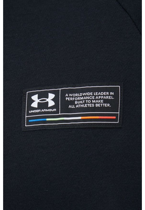 Under Armour bluza dresowa Chroma 1370344 męska kolor czarny z kapturem z nadrukiem. Typ kołnierza: kaptur. Kolor: czarny. Materiał: dresówka. Długość rękawa: raglanowy rękaw. Wzór: nadruk