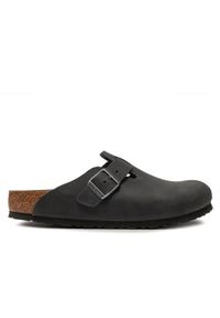 Buty do chodzenia męskie Birkenstock Boston. Zapięcie: bez zapięcia. Kolor: czarny. Materiał: materiał. Sezon: lato. Styl: retro. Sport: turystyka piesza #1