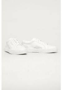 Calvin Klein - Buty. Nosek buta: okrągły. Zapięcie: sznurówki. Kolor: biały. Materiał: syntetyk, materiał, skóra ekologiczna, guma. Szerokość cholewki: normalna #4