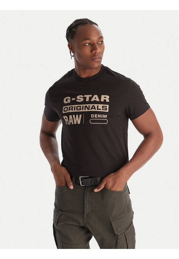 G-Star RAW - G-Star Raw T-Shirt Originals D25969-C506 1214 Czarny Regular Fit. Kolor: czarny. Materiał: bawełna