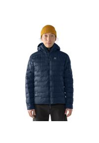 Kurtka z kapturem Haglöfs ROC Flash Down. Typ kołnierza: kaptur. Kolor: niebieski. Materiał: puch. Sport: turystyka piesza #1