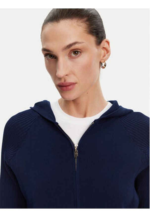 Fracomina Kardigan FJ25ST7003K41601 Granatowy Regular Fit. Kolor: niebieski. Materiał: wiskoza