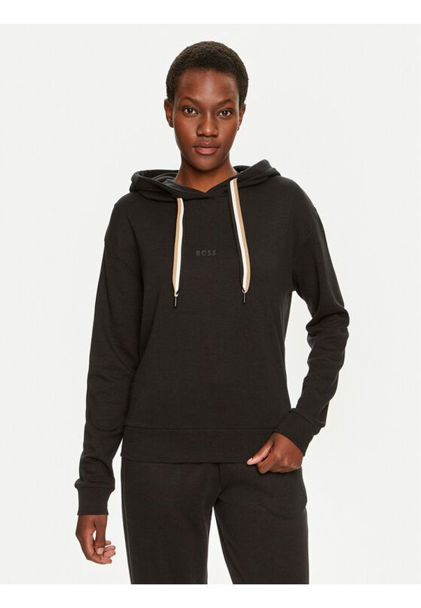 BOSS - Boss Bluza CP Stripe 50524760 Czarny Regular Fit. Kolor: czarny. Materiał: bawełna, lyocell