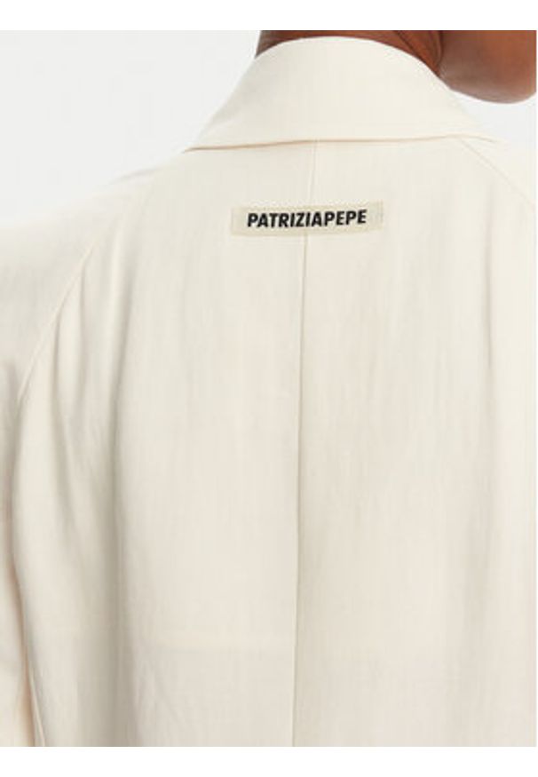 Patrizia Pepe Marynarka 2S1524 A052 B823 Écru Regular Fit. Materiał: len
