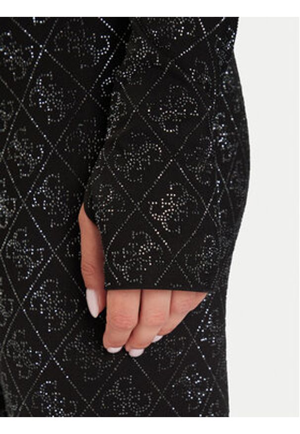 Guess Bluzka W5BP48 K7182 Czarny Slim Fit. Kolor: czarny. Materiał: syntetyk