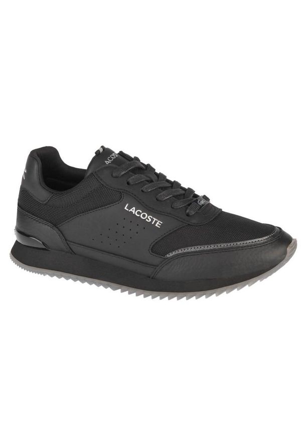 Buty Lacoste Partner Luxe M 742SMA003422F czarne. Okazja: na co dzień. Kolor: czarny. Materiał: skóra, syntetyk, guma, materiał. Szerokość cholewki: normalna