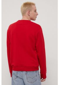 Cross Jeans bluza męska kolor czerwony gładka. Okazja: na co dzień. Kolor: czerwony. Materiał: dzianina. Wzór: gładki. Styl: casual #5