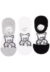 Damskie Stopki Moraj Misiu Mix Kolor 3 Pary. Kolor: biały. Materiał: materiał. Wzór: aplikacja #5