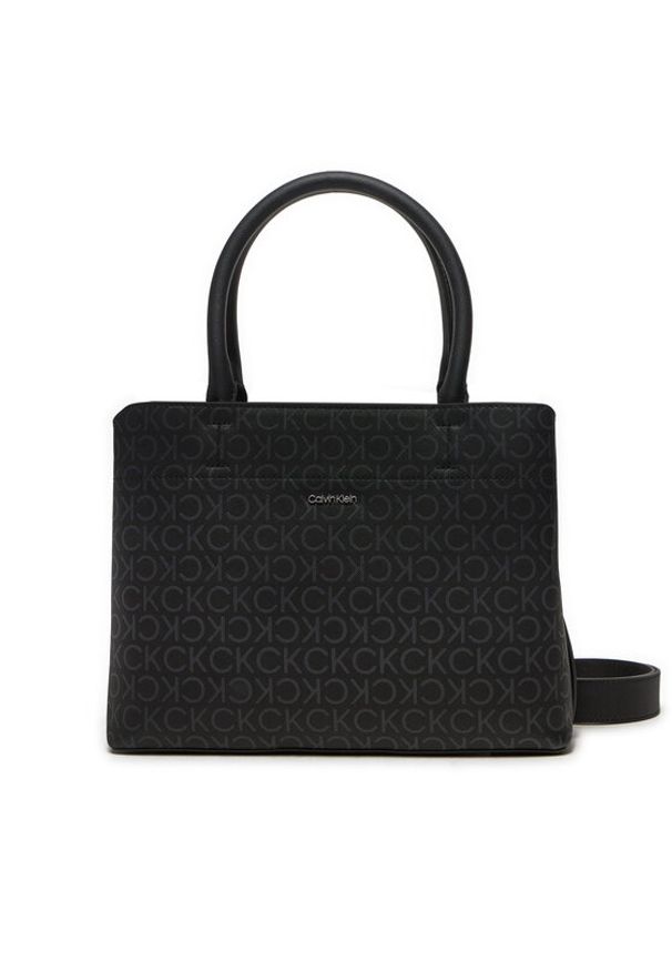 Calvin Klein Torebka Ck Business Medium Tote_Mono K60K612575 Czarny. Kolor: czarny. Materiał: skórzane