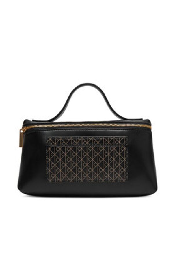 Calvin Klein Kosmetyczka Emblem Aop Beauty Case Giftset LV04F1102G Czarny. Kolor: czarny. Materiał: skóra