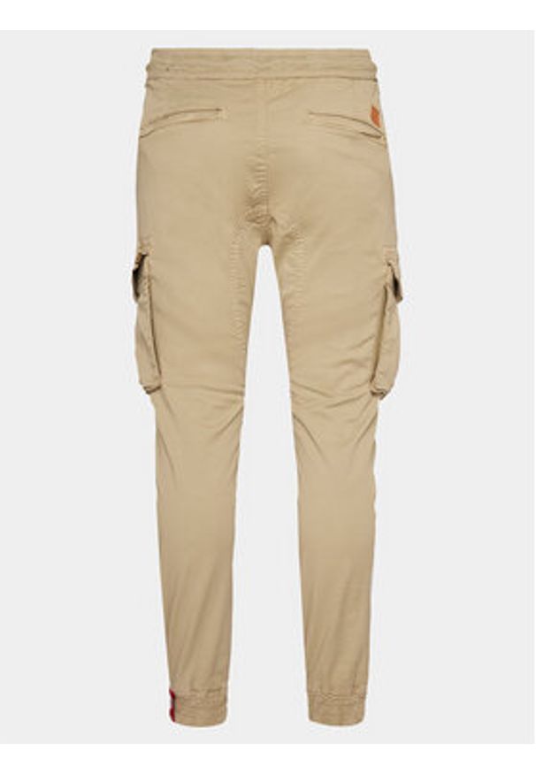 Alpha Industries Joggery Twill 116202 Beżowy Regular Fit. Kolor: beżowy. Materiał: bawełna