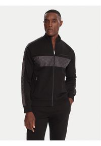 Karl Lagerfeld - KARL LAGERFELD Bluza 705035 554910 Czarny Regular Fit. Typ kołnierza: dekolt w karo. Kolor: czarny. Materiał: bawełna