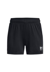 Spodenki piłkarskie dziewczęce Under Armour UA G's Ch. Knit Short - czarne. Kolor: czarny. Materiał: poliester, dzianina, materiał. Wzór: gładki. Sport: piłka nożna