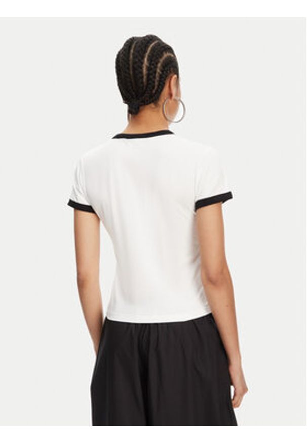 Juicy Couture T-Shirt I Kiss JCWCT125318 Biały Slim Fit. Kolor: biały. Materiał: bawełna