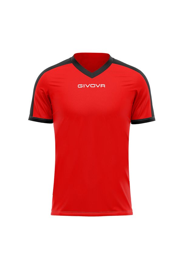 Koszulka piłkarska dla dorosłych Givova Revolution Interlock. Kolor: wielokolorowy, czarny, czerwony. Sport: piłka nożna