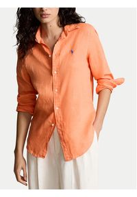 Polo Ralph Lauren Koszula 211920516016 Pomarańczowy Relaxed Fit. Typ kołnierza: polo. Kolor: pomarańczowy. Materiał: len #6