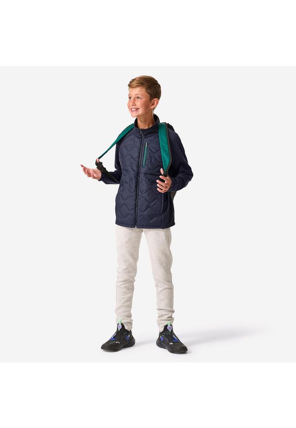 Decathlon - Bluza dziecięca Domyos hybrydowa. Kolor: zielony, niebieski, wielokolorowy. Materiał: materiał
