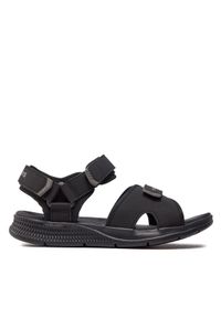 skechers - Skechers Sandały Go Consistent Sandal-Tributary 229097/BBK Czarny. Kolor: czarny. Materiał: skóra