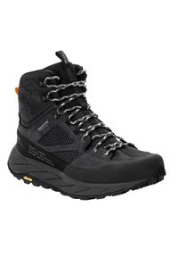 Buty trekkingowe męskie Jack Wolfskin Terraquest Mid Texapore. Wysokość cholewki: za kostkę. Zapięcie: sznurówki. Kolor: czarny. Materiał: syntetyk, tkanina, materiał. Szerokość cholewki: normalna. Sport: turystyka piesza