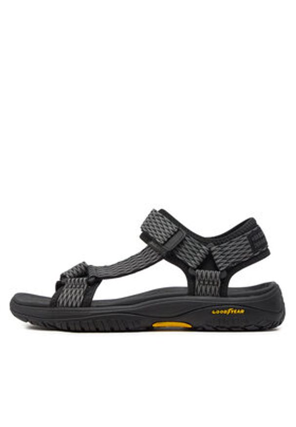 skechers - Skechers Sandały Lomell-Rip Tide 204351/BKGY Czarny. Kolor: czarny. Materiał: materiał