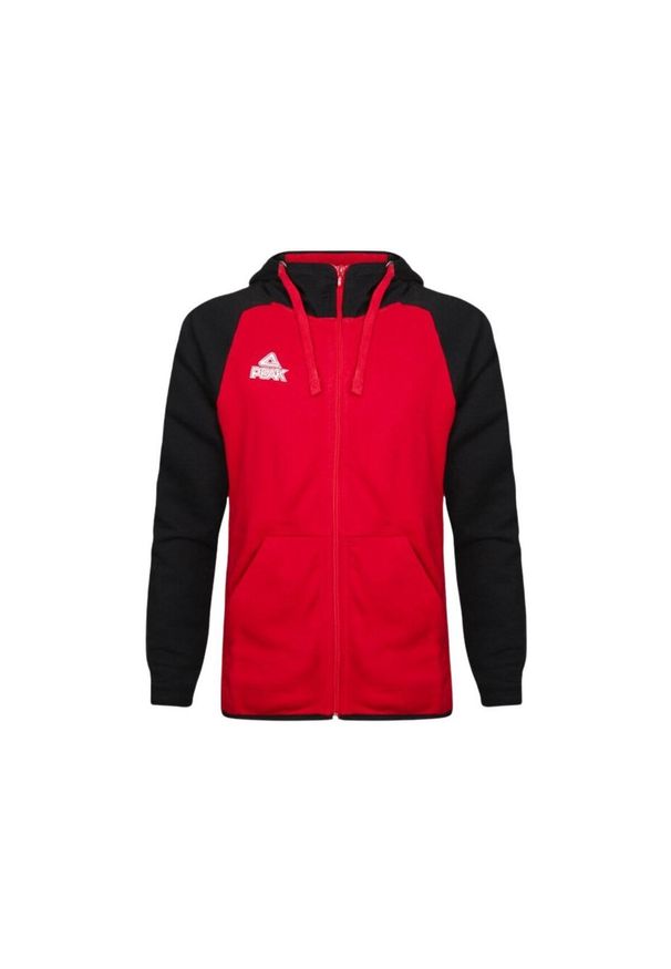 PEAK - Bluza z kapturem Peak zip bi-color élite. Typ kołnierza: kaptur. Kolor: wielokolorowy, czarny, czerwony. Materiał: materiał. Sport: koszykówka, fitness
