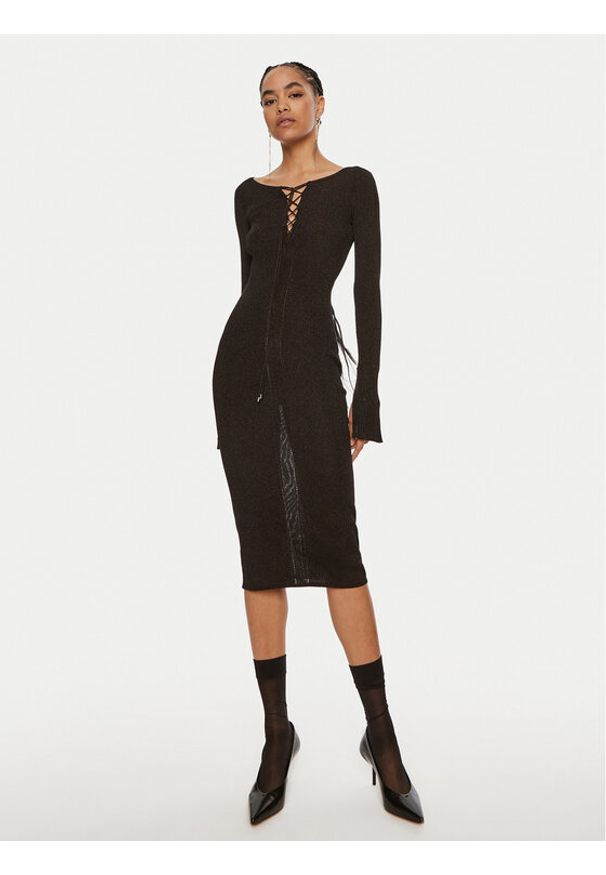 Patrizia Pepe Sukienka koktajlowa 8A1331 K1QZA K250 Czarny Slim Fit. Kolor: czarny. Materiał: syntetyk. Styl: wizytowy