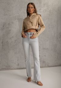 Renee - Niebieskie Jeansy Dzwony z Bawełną High Waist Basaia. Stan: podwyższony. Kolor: niebieski #6