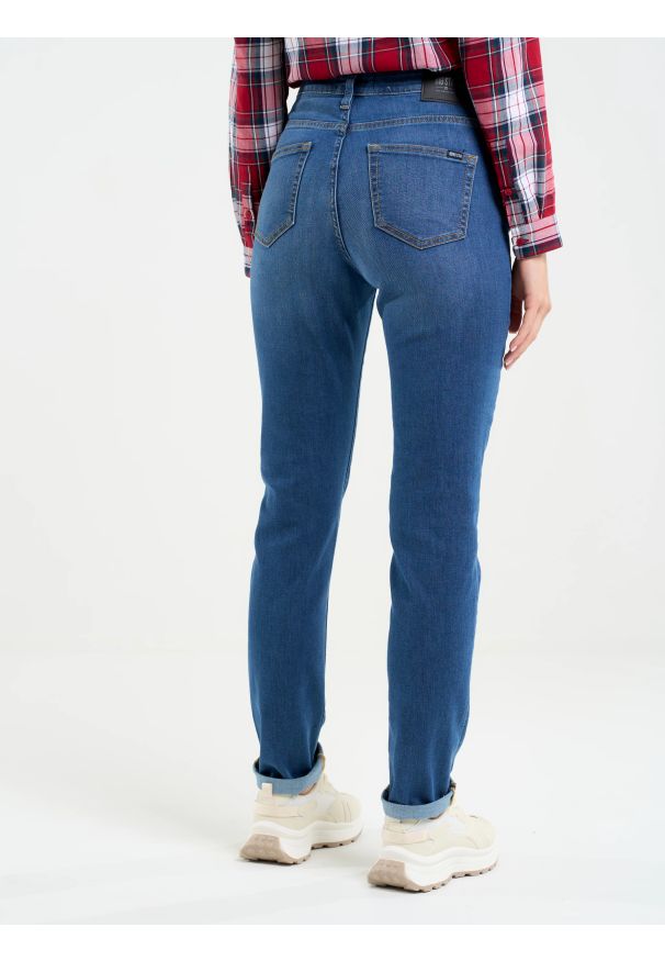 Big-Star - Jeansy damskie z wysokim stanem niebieskie Katrina High Waist 344. Okazja: na co dzień. Stan: podwyższony. Kolor: niebieski. Styl: klasyczny, elegancki, casual