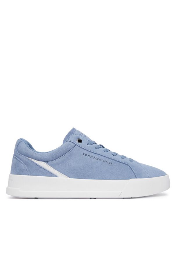 TOMMY HILFIGER - Tommy Hilfiger Sneakersy Th Court Premium Suede FM0FM05880 Niebieski. Kolor: niebieski. Materiał: skóra, zamsz