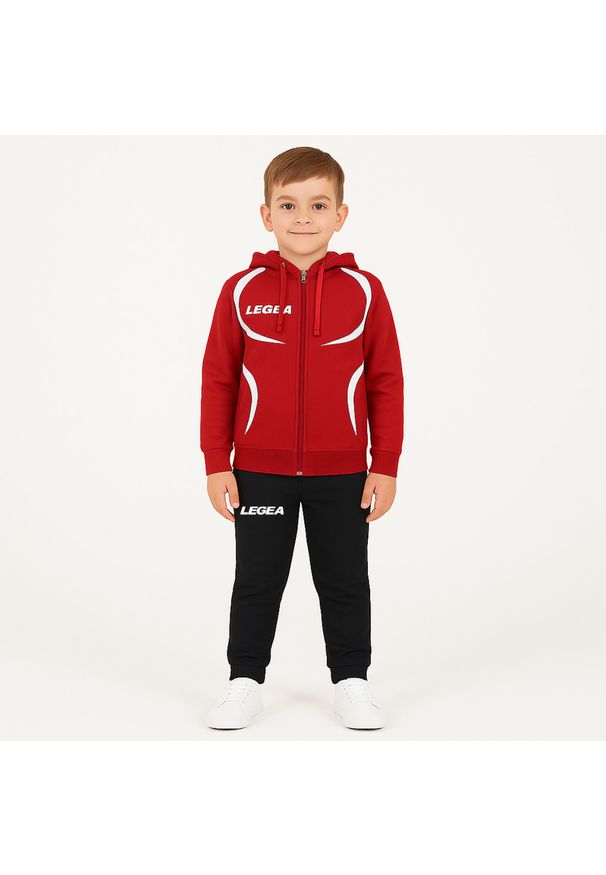 LEGEA - Komplet dresowy dla dziecka TURCHIA JR. Okazja: na uczelnię. Kolor: czerwony, wielokolorowy, biały. Materiał: dresówka. Długość: długie. Styl: sportowy