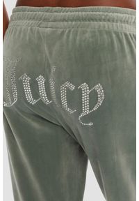 Juicy Couture - JUICY COUTURE Zielone damskie spodnie z cyrkoniami Tina, Rozmiar S. Kolor: zielony. Materiał: materiał #4