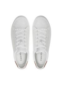 Calvin Klein Sneakersy Vulc Lace Up Saff Fox W/Met Bt HW0HW02104 Biały. Kolor: biały. Materiał: skóra #4